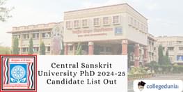 Central Sanskrit University PhD 2024 Candidate List